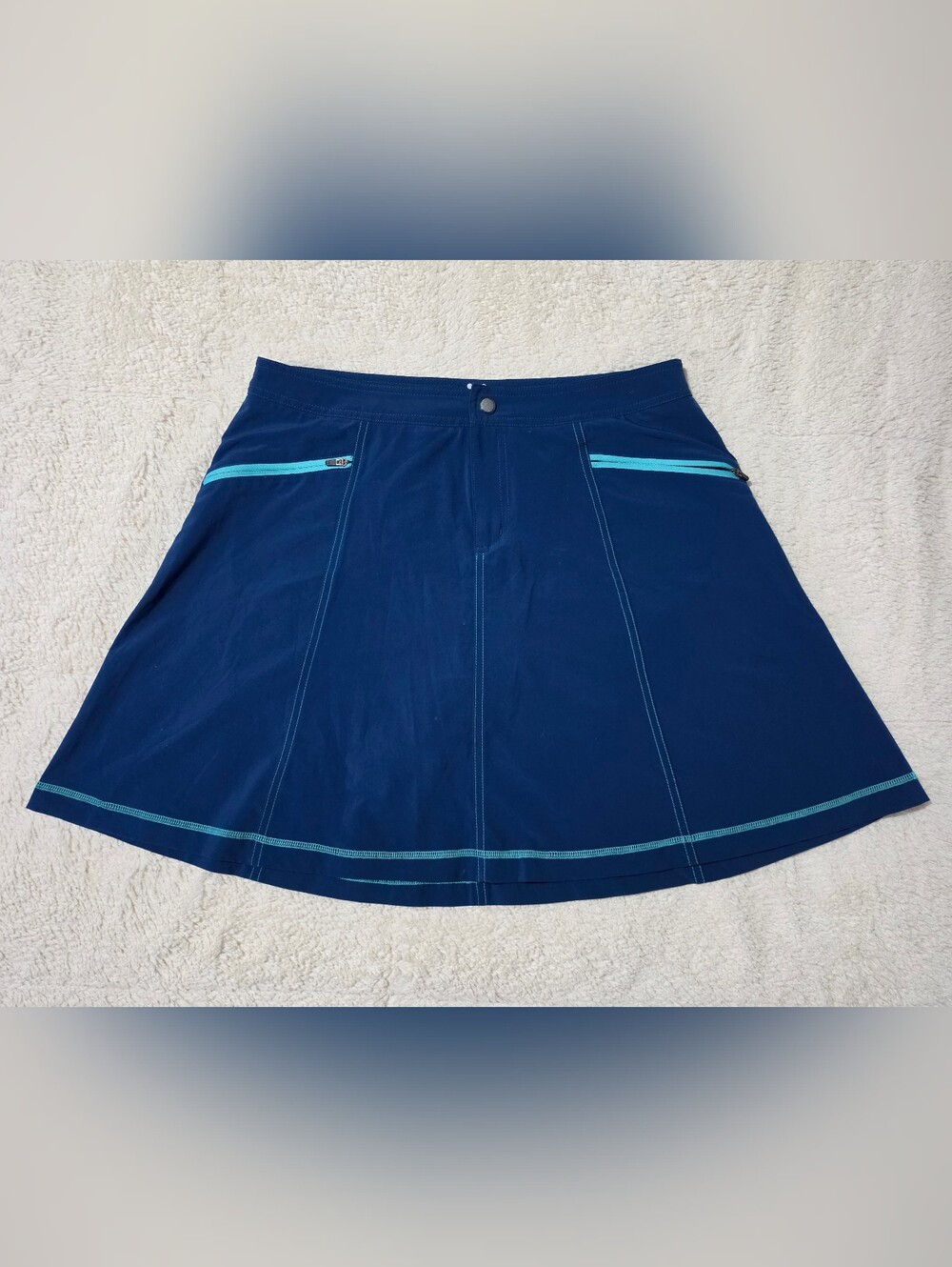 Title Nine Blue Activewear Athletic Lined Tennis Skort Skirt Pockets Size 6